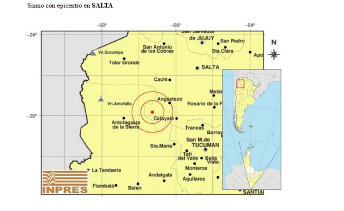 Trece temblores sacudieron el sur salteño y el más fuerte se percibió en Tucumán