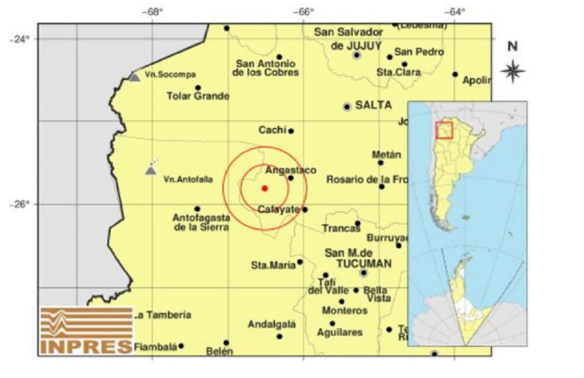 Cafayate: dos temblores de baja magnitud en la cordillera salteña este viernes